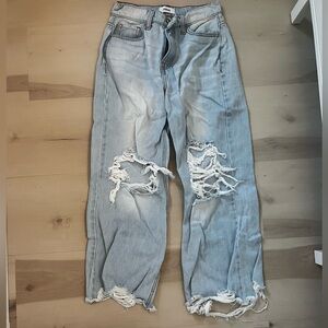 Light blue cropped wide leg CEROS jeans